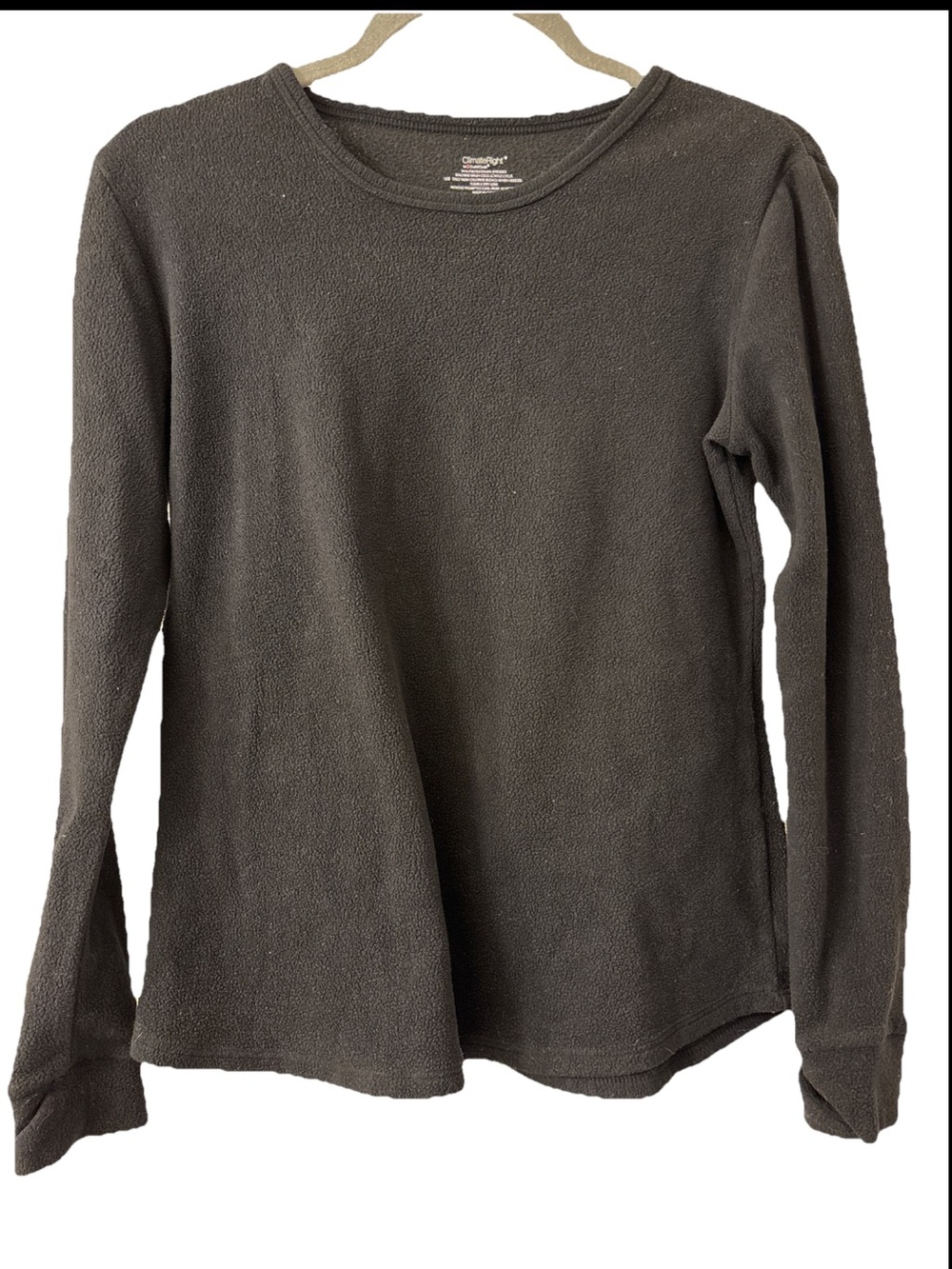 Cozy Black Crewneck Long Sleeve Fleece comfort Top